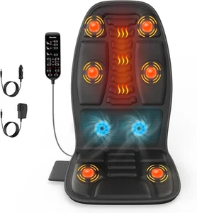 Massage Seat Cushion with Heat Cooling Deep Tissue Vibration Pad - Picture 1 of 6