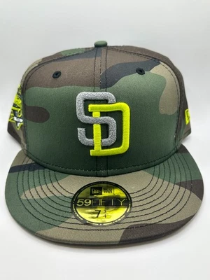 New Era SAN DIEGO PADRES Camo 59FIFTY FITTED HAT World Series 1998 REFLECTIVE - Image 1 of 4