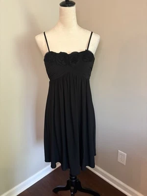 Oleg Cassini черный платье регулируемые ремни плиссированные вечеринки коктейль маленький размер 2 LBD - Изображение 1 из 4