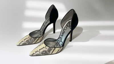Sam Edelman Women’s Pointed Toe Stiletto Pumps. Faux Snake . 5m. Good condition. - Image 1 of 3