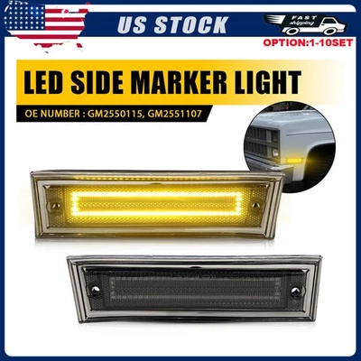 Luz de señalización LED delantera ámbar humo para 81-91 Chevrolet C10 C20 C30 GMC2-20x Foto 1 de 4