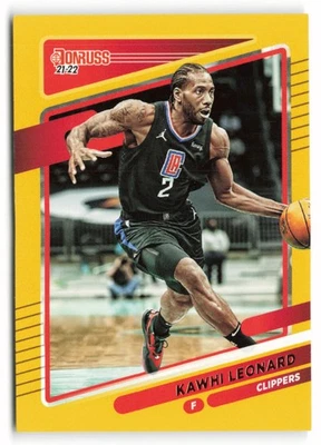 Donruss #136 Kawhi Leonard Yellow Flood Los Angeles Clippers 2021-22 Foto 1 de 2