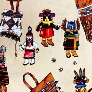 Alexander Henry Native Beadwork & Figures 1.25 yd of vintage 100% cotton fabric - Picture 1 of 9