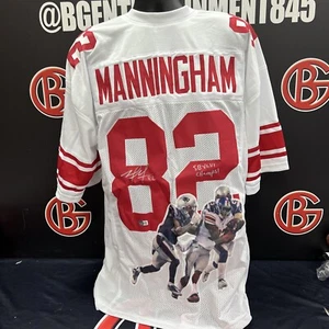 Mario Manningham Signed New York Giants White Art Jersey Autographed Beckett BAS - Picture 1 of 5