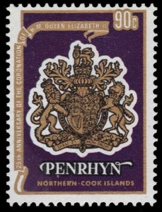 PENRHYN ISLAND 104a (SG121) - Queen Elizabeth II Silver Jubilee (pa92046) - Picture 1 of 1