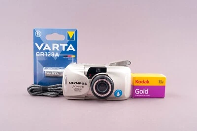 Olympus Mju II Zoom 80 Panorama QD 35mm Point & Shoot Film Camera - Image 1 of 4