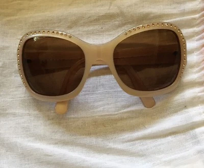 Auténticas gafas de sol PRADA Rhine Stone accesorios gris beige SPR06F con caja Foto 1 de 4