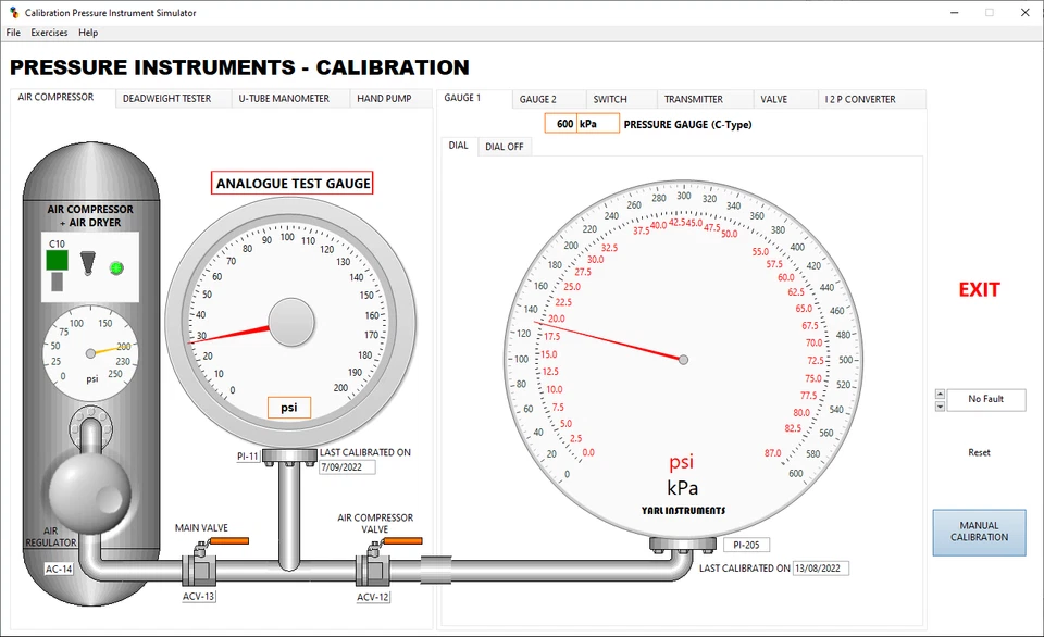 PRESSURE INSTRUMENT CALIBRATION SIMULATION SOFTWARE APP - Image 1 of 4