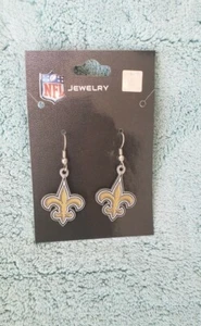 NFL New Orleans saints Logo Dangle Earrings Officially Licensed - Picture 1 of 1