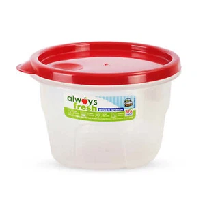 Tazón cilíndrico caja de almuerzo contenedor de almacenamiento de alimentos seguro para microondas libre de BPA 16 oz rojo - Imagen 1 de 5