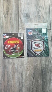 Kansas City Chiefs Decal Field Design 4" Round Vinyl and team reflector stickers - Picture 1 of 3