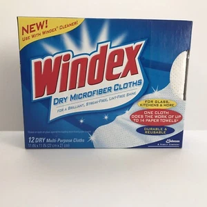 Windex Dry Microfiber Cloths~12 Count~Brilliant Streak Free Lint Free One Box - Picture 1 of 4