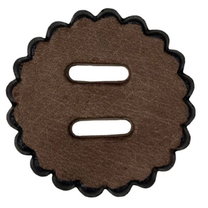 79BH Hilason Slotted Scalloped Leather Rosette Concho Saddle Tack Dark Brown 2" - Picture 1 of 1