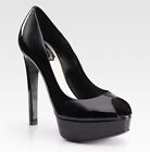 NIB Christian Dior Miss Dior Black Patent Platform Peep Toe Pumps Sz 40/10 $800!