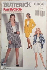 Chaqueta Corta BUTTERICK 6066 Patrón De Colección Años 90 Círculo Familiar SIN CORTAR 12 14 16 - Imagen 1 de 10