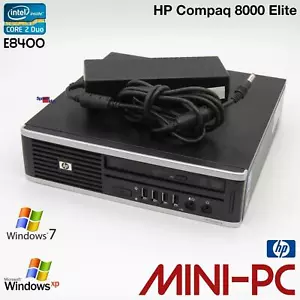 MINI HP COMPAQ 8000 ELITE USFF COMPUTADORA PC WINDOWS XP 7 CORE 2 DUO E8400 DVDRW - Imagen 1 de 9