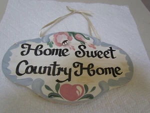 Home Sweet Country Home Wall Decor Wooden Sign Rustic Handmade USA 8 inch - Picture 1 of 5