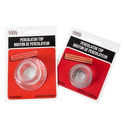 Juego de 2 perillas superiores de vidrio transparente para percolador pequeños y grandes Foto 1 de 4