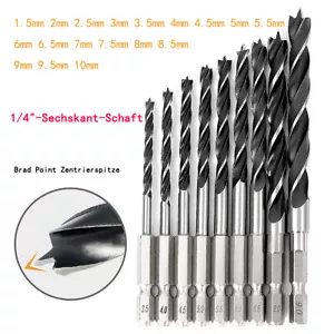 Holzbohrer Spiralbohrer Bohrersatz Bit Bohrer Sechskantschaft Holz 1.5mm - 10mm - Bild 1 von 32