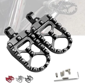 CNC Wide Foot Pegs 360° Roating MX Chopper Bobber Style for harley Dyna - Picture 1 of 7