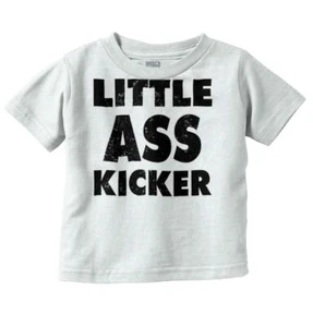 Little Butt Kicker Funny Cute Shower Gift Toddler Boy Girl Youth T Shirt Tee - Picture 1 of 16