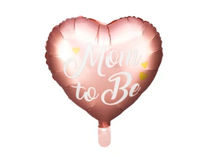 Folienballon Mom to be rosa Baby Mädchen Herzform Helium 35cm Geburt Geschenk - Bild 1 von 2
