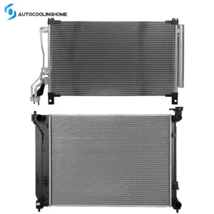 Cooling Radiator And A/C Condenser For 2015 2016 2017 2018 Hyundai Sonata 2.4L - Picture 1 of 12