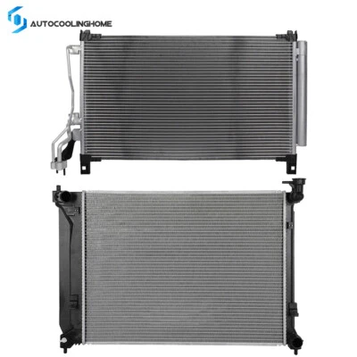Radiador de refrigeración y condensador de aire acondicionado para Hyundai Sonata 2015 2016 2017 2018 2,4 L Foto 1 de 4