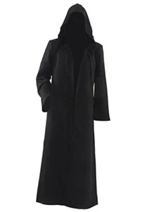 Men's Cosplay Cloak Robe Costume Halloween Tunic Hooded Uniform 4X-Large Black - Picture 1 of 4