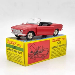 Atlas 1/43 Dinky Toys 511 Cabriolet 204 Peugeot Rosso Diecast Modelli Auto - Foto 1 di 8