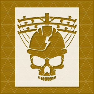 Lineman Skull Stencil – Football, Helmet, Skull, Sports, Tough, Fan Art Decor - Picture 1 of 5