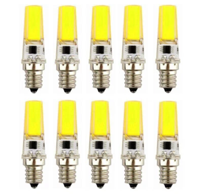 10pcs E12 Candelabra C7 LED bulb COB 2508 Warm/White Lamp 110V Silicone Light - Image 1 of 4