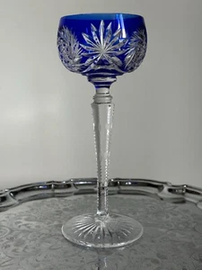 Crystal cobalt blue wine glass - Picture 1 of 3