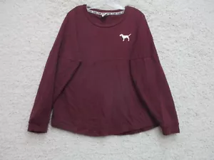 PINK Victorias Secret Sweater Large Adult Red Pullover Sweatshirt Logo Womens L - Picture 1 of 9