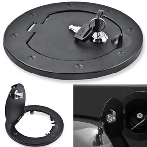 Car Gas Cap Locking Fuel Filler Door Cover Black For Jeep Wrangler JK 2007-18 - Picture 1 of 12