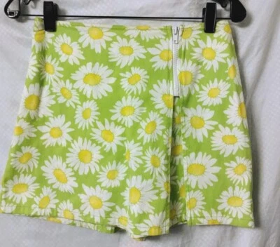California Concepts Girls Size 14 Vintage Daisy Skort Skirt Shorts Green Retro  - Image 1 of 4