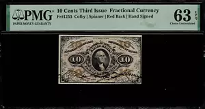 FR-1253 $0.10 Third Issue Fractional Currency 10 Cents - PMG 63 EPQ Uncirculated - Picture 1 of 2