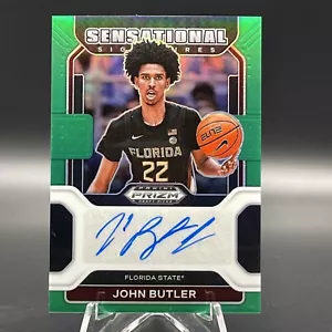 John Butler 2022-23 Panini Prizm Draft Picks Green Prizm Rookie Auto SS-JBU - Foto 1 di 2