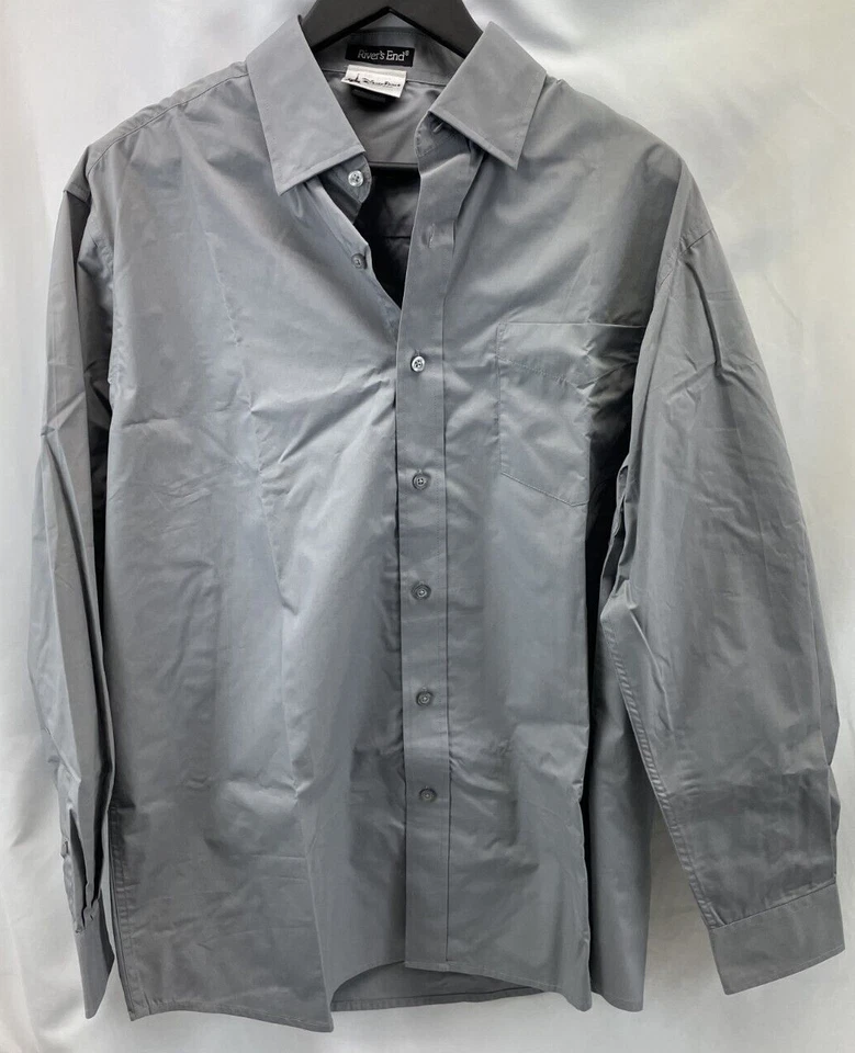 Camisa de vestir gris LG de manga larga para hombre ropa original auténtica de los parques de Disney Foto 1 de 3