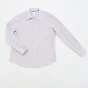 Perry Ellis Dress Shirt L Pink Textured Cotton Poplin Collared Button-Down - Bild 1 von 6