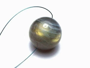 LABRADORITE Super Flashy 20mm XL Round Pendant Focal Bead NATURAL COLOR - Picture 1 of 2