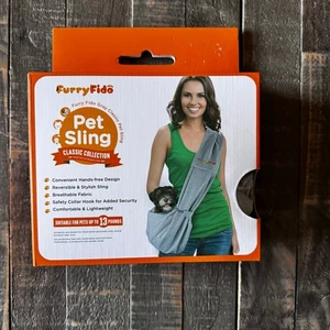 Furry Fido Gray Classic Pet Sling - Reversible Slings 13lbs - Picture 1 of 4