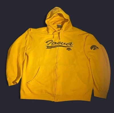 Sudadera amarilla vintage Y2K University Of Iowa Hawkeyes Center Logo XL Foto 1 de 4