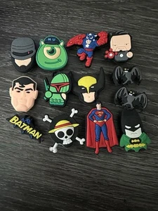 13 Piece-Superhero Croc Charm-DC Marvel Disney Anime-Great Condition-Bright - Picture 1 of 1