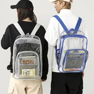 Large Capacity Transparent Bookbag Waterproof Shoulder Bag for College - Picture 1 of 7