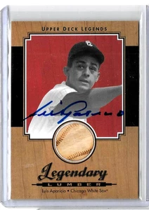 LUIS APARICIO 2001 UD LEGENDS LEGENDAY LUMBER GAME USED BAT/CERTIFIED AUTOGRAPH - Picture 1 of 1