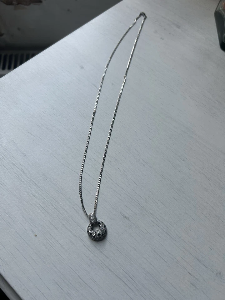 1ct White and Black Diamond pendant in Rhodium overlay Sterling Silver  - Image 1 of 3