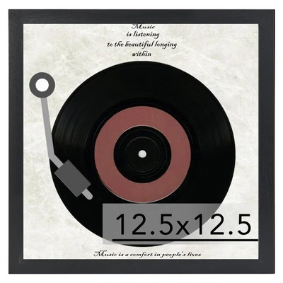 Wood Vinyl Record Frame for the Wall, Display 12.5X12.5 Album Cover and 12X12 LP - Image 1 of 4