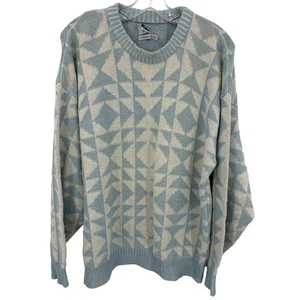 Vintage Robert Bruce Pullover Herren XL 3D Grobstrick Pulli Freizeit Klassisch Blau - Bild 1 von 8