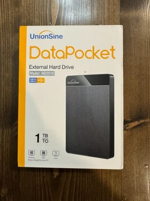 UnionSine 1TB Ultra Slim Portable External Hard Drive HDD-USB 3.0 PC Mac Laptop - Image 1 of 4